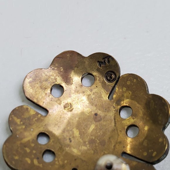 Bronze Tone Earrings Boho Tribal Swirl Holes Pierc - Picture 7 of 8